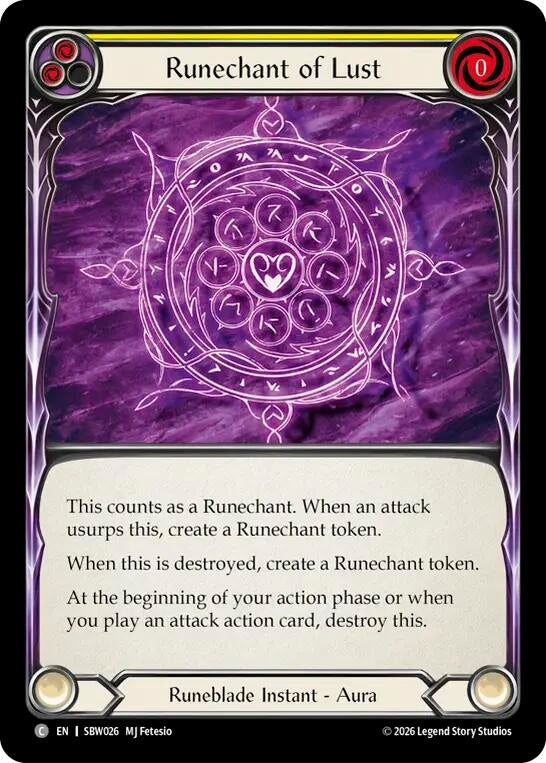 Image for Runechant of Lust (SBW026) (SAT) - Flesh and Blood TCG