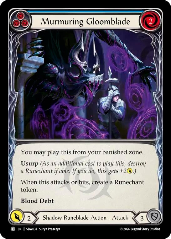 Image for Murmuring Gloomblade (Blue) (SBW031) (SAT) - Flesh and Blood TCG