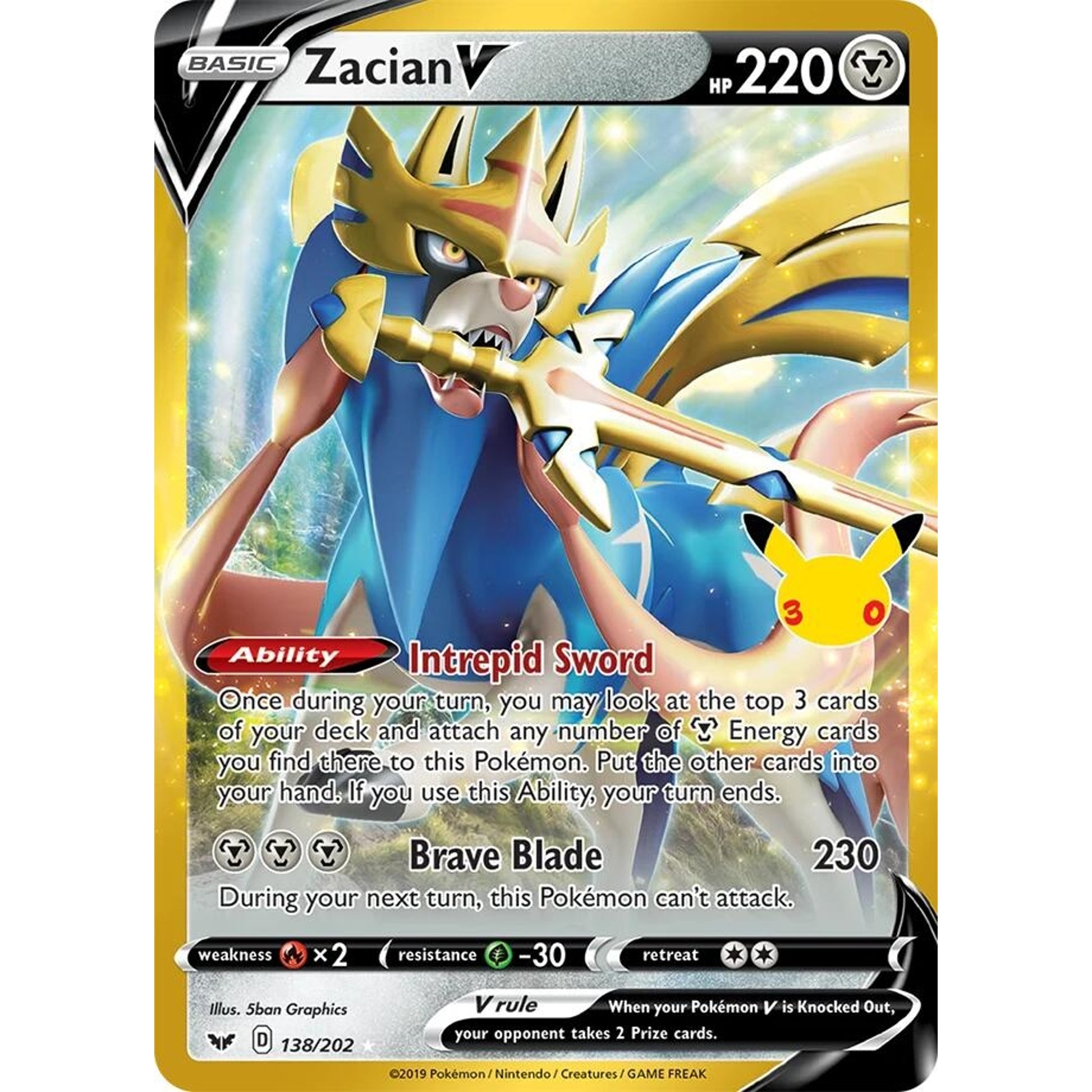 Image for Zacian V (138/202) (30C) - Pokemon