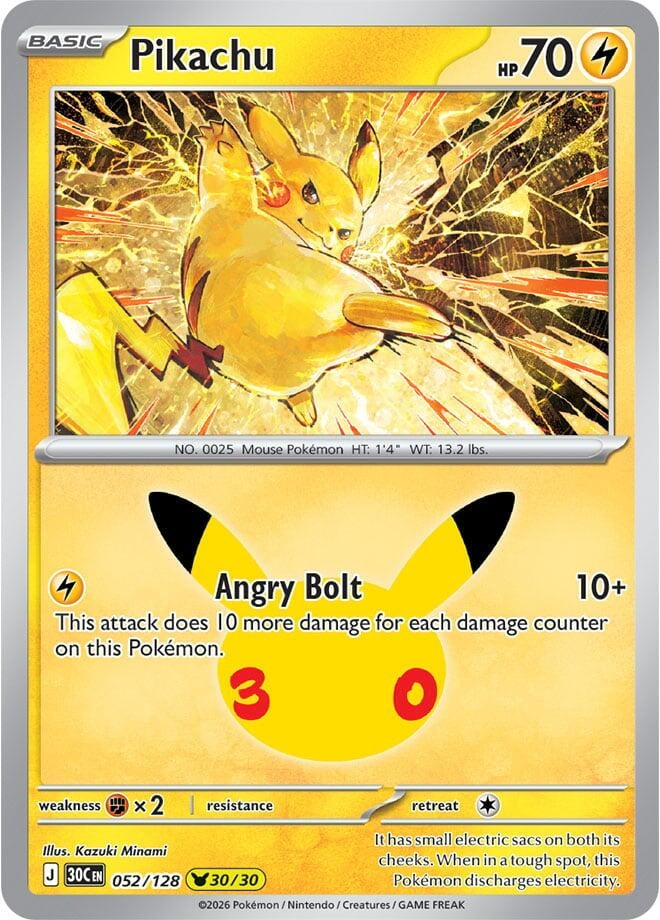 Image for Pikachu (052/128) (30C) - Pokemon