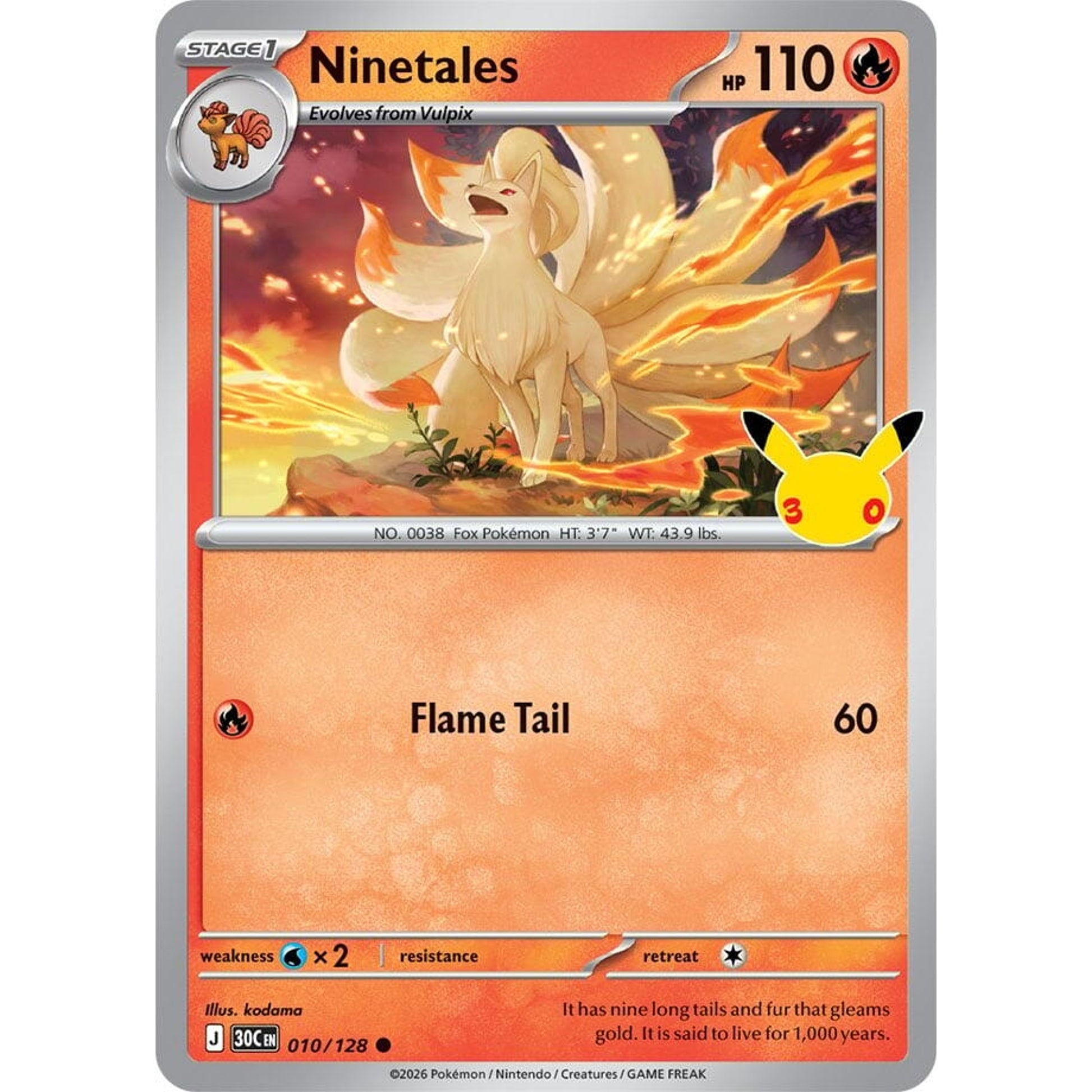 Image for Ninetales (010/128) (30C) - Pokemon