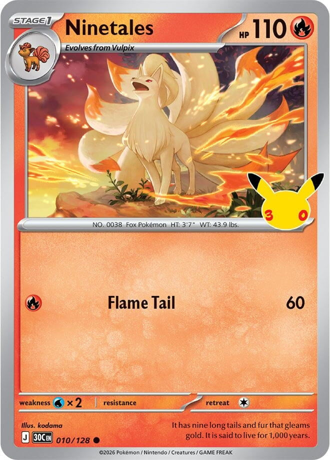 Image for Ninetales (010/128) (30C) - Pokemon