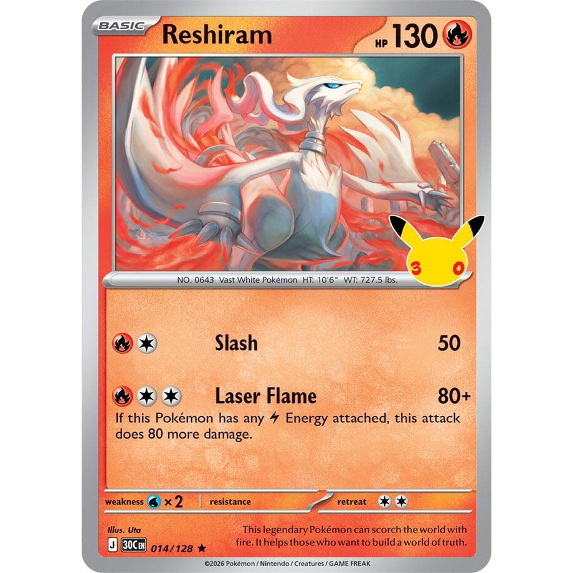 Image for Reshiram (014/128) (30C) - Pokemon