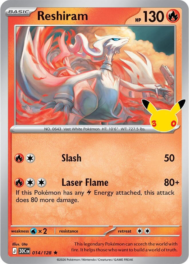 Image for Reshiram (014/128) (30C) - Pokemon