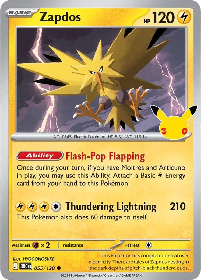 Image for Zapdos (055/128) (30C) - Pokemon