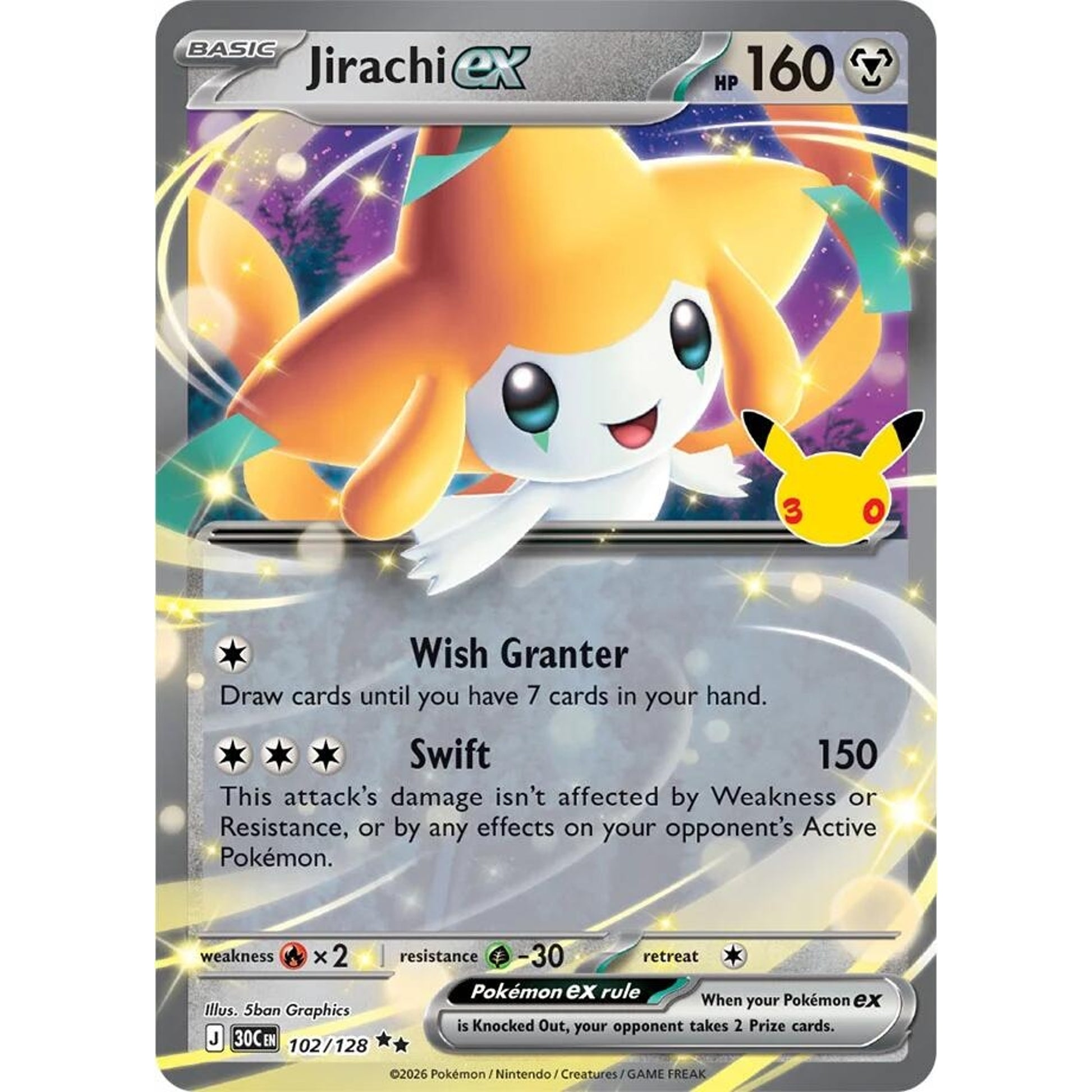 Image for Jirachi ex (102/128) (30C) - Pokemon