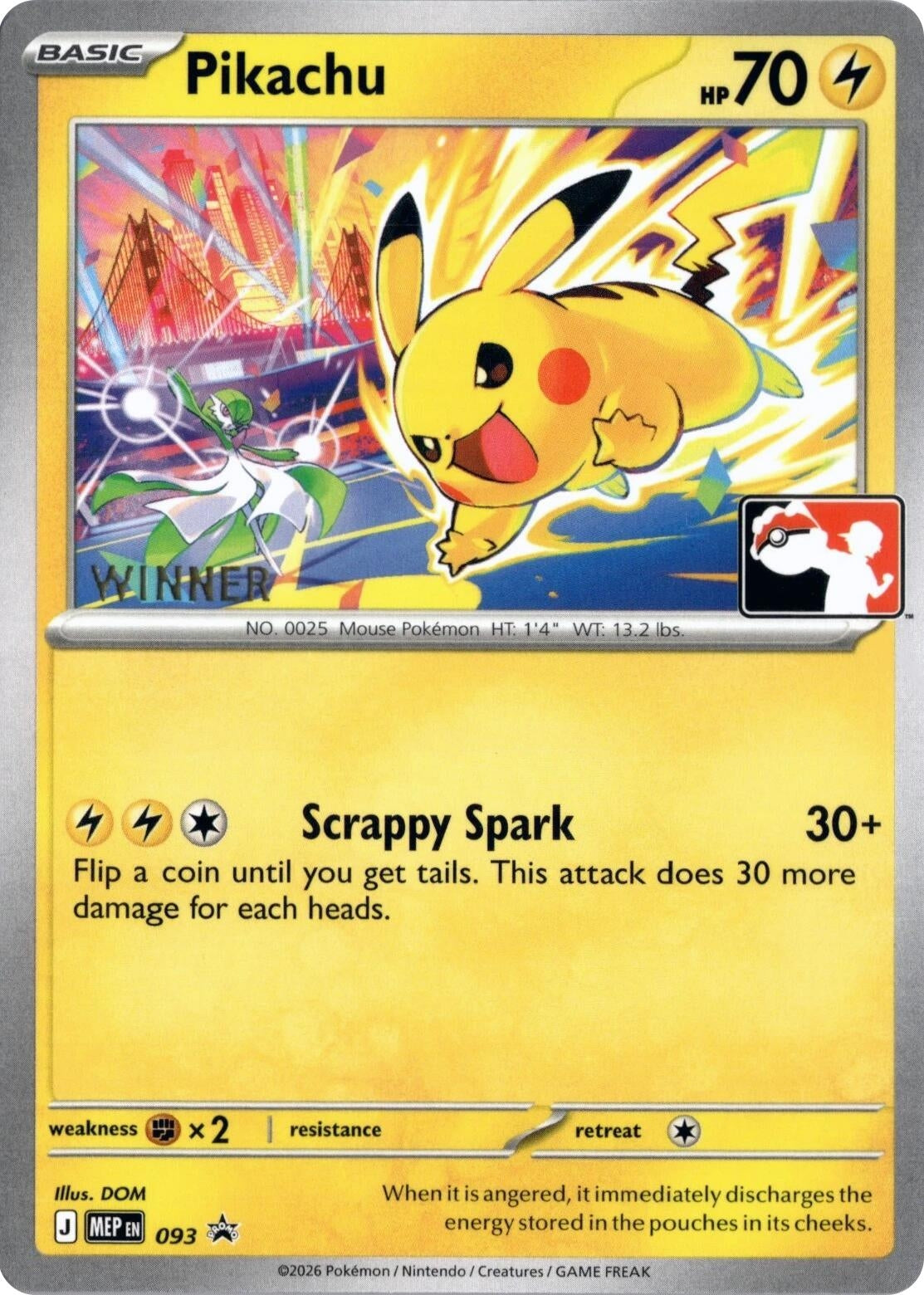 Image for Pikachu - 093 (Winner) (MEP) - Pokemon