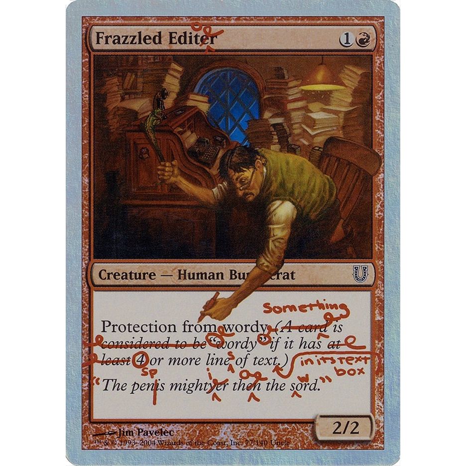 Image for Frazzled Editor (Alternate Foil) (77) (UNH) - Magic: The Gathering