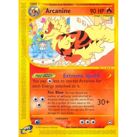 Image for Arcanine (002/147) (AQ) - Pokemon