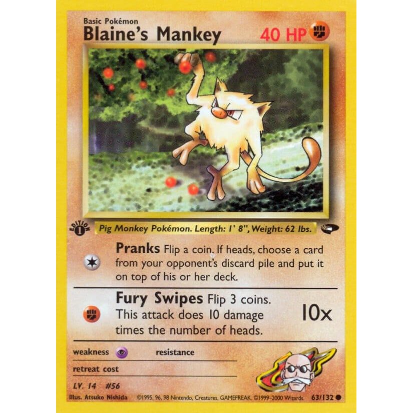 Image for Blaine's Mankey (063/132) (G2) - Pokemon