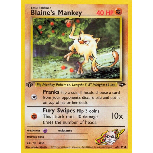 Image for Blaine's Mankey (063/132) (G2) - Pokemon