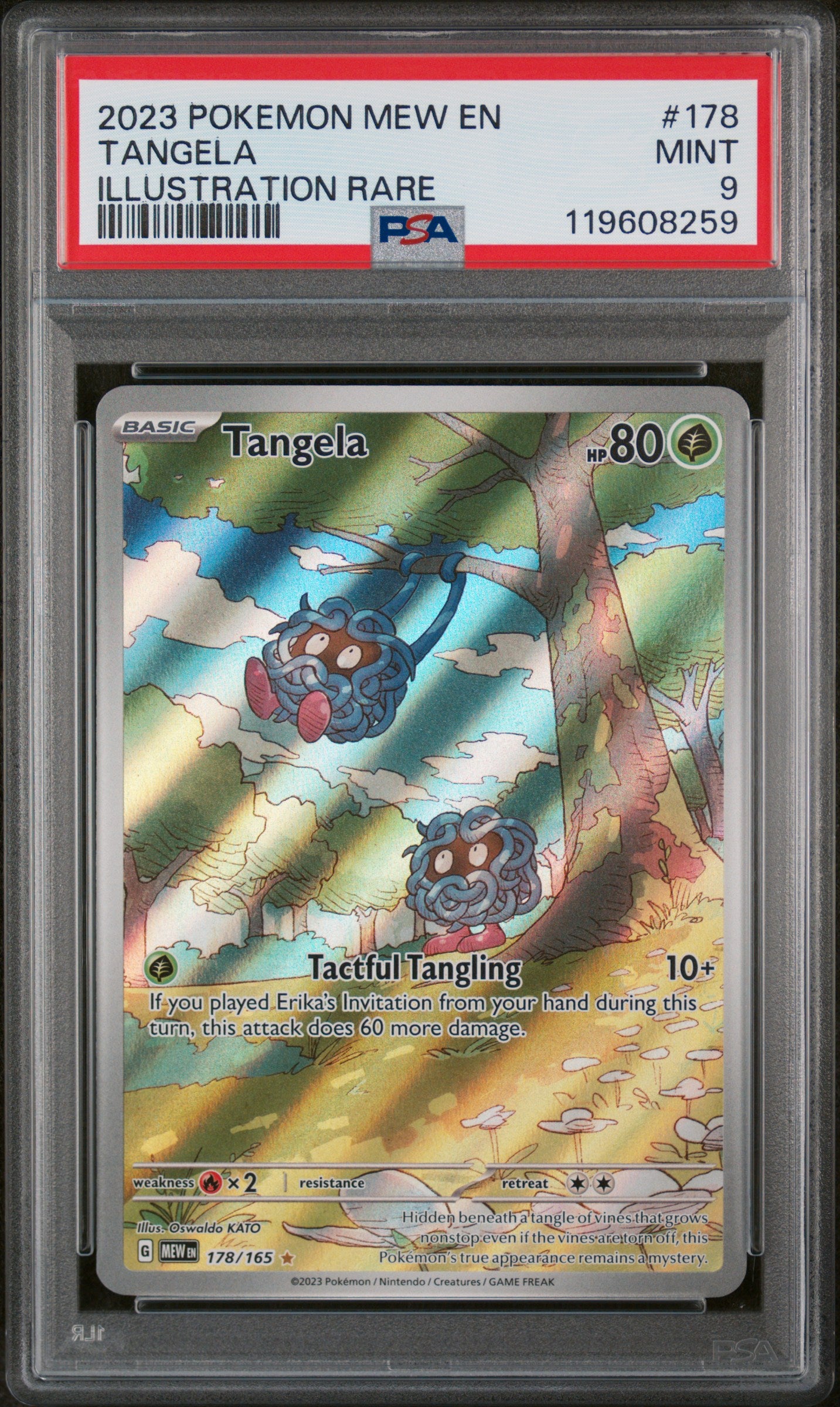 TANGELA ILLUSTRATION RARE 2023 POKEMON MEW EN-151 PSA MINT 9