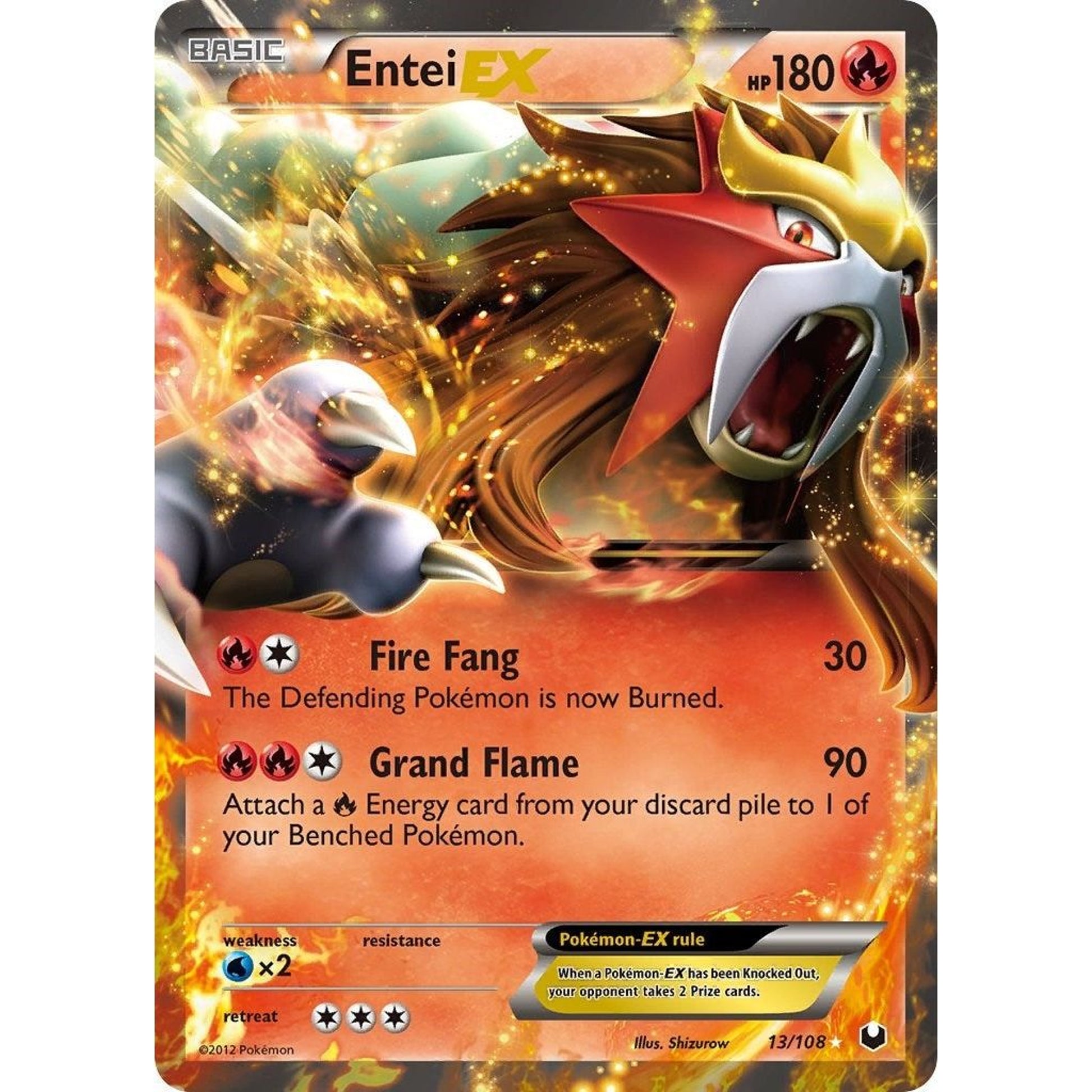 Image for Entei EX (13/108) (DEX) - Pokemon