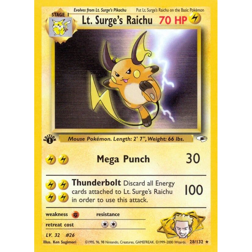 Image for Lt. Surge's Raichu (028/132) (G1) - Pokemon