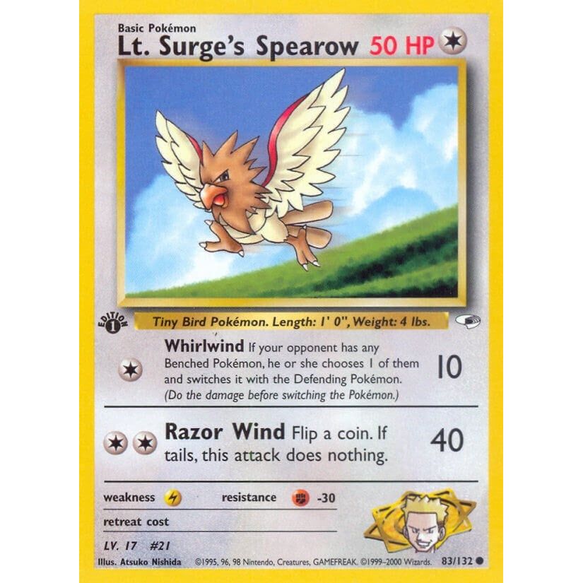 Image for Lt. Surge's Spearow (83) (083/132) (G1) - Pokemon