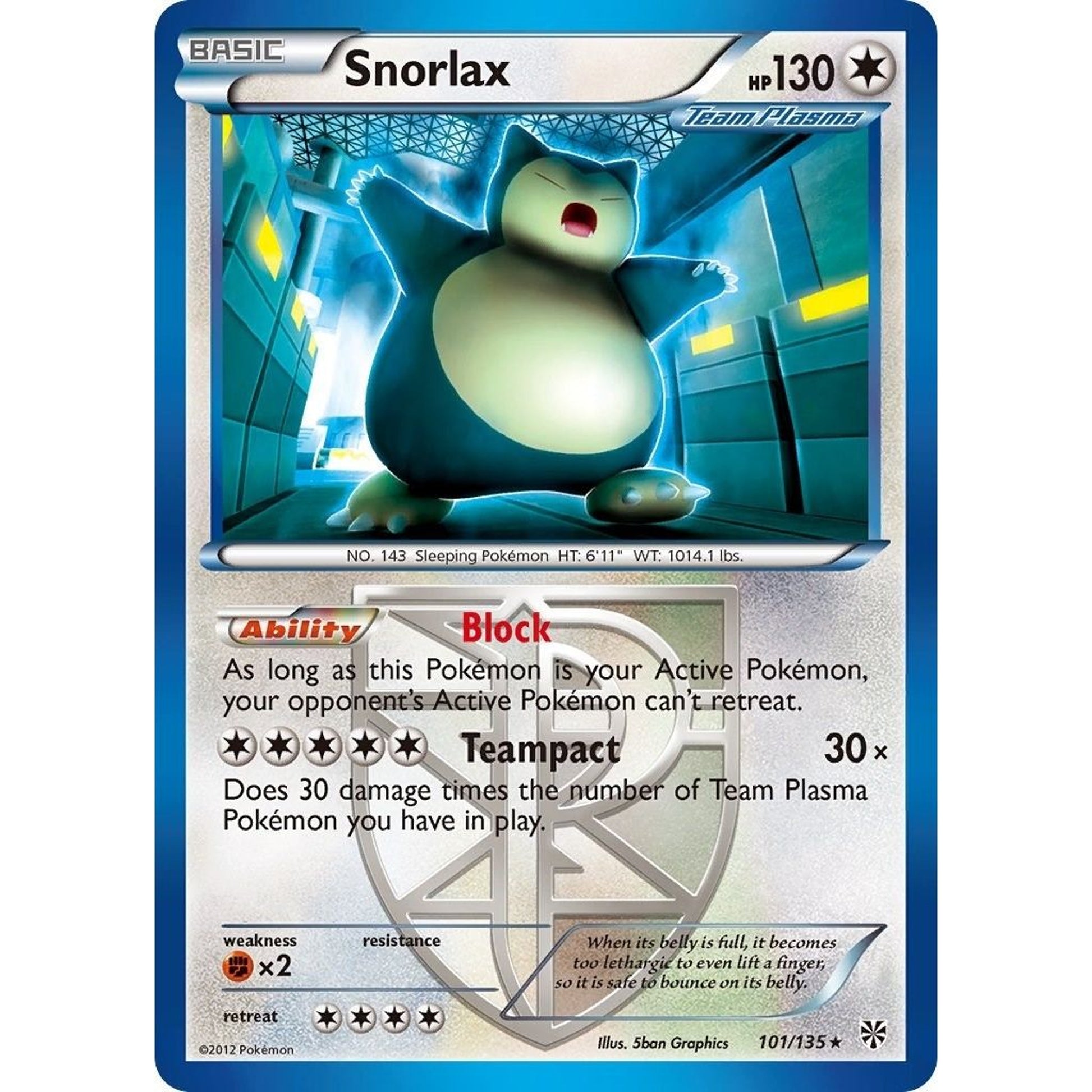 Image for Snorlax (Team Plasma) (101/135) (PLS) - Pokemon