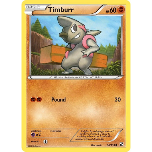 Image for Timburr (58) (58/114) (BLW) - Pokemon