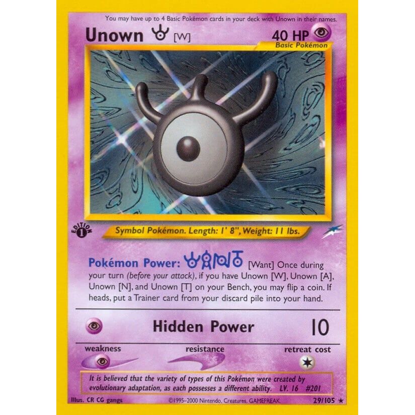 Image for Unown [W] (029/105) (N4) - Pokemon