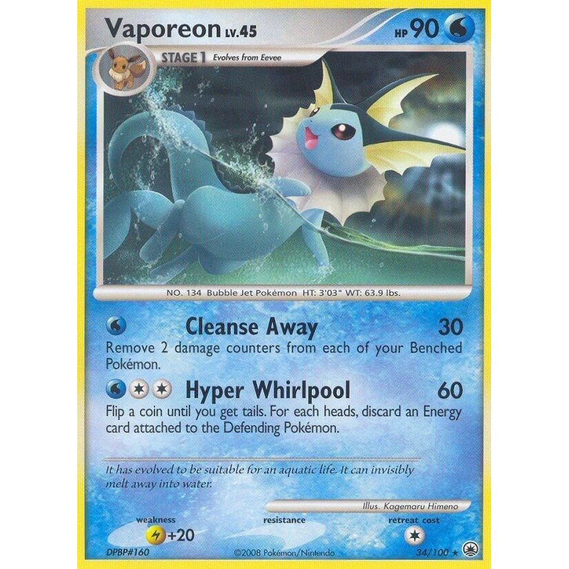 Image for Vaporeon (34/100) (MD) - Pokemon