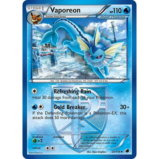 Image for Vaporeon (Team Plasma) (20/116) (PLF) - Pokemon