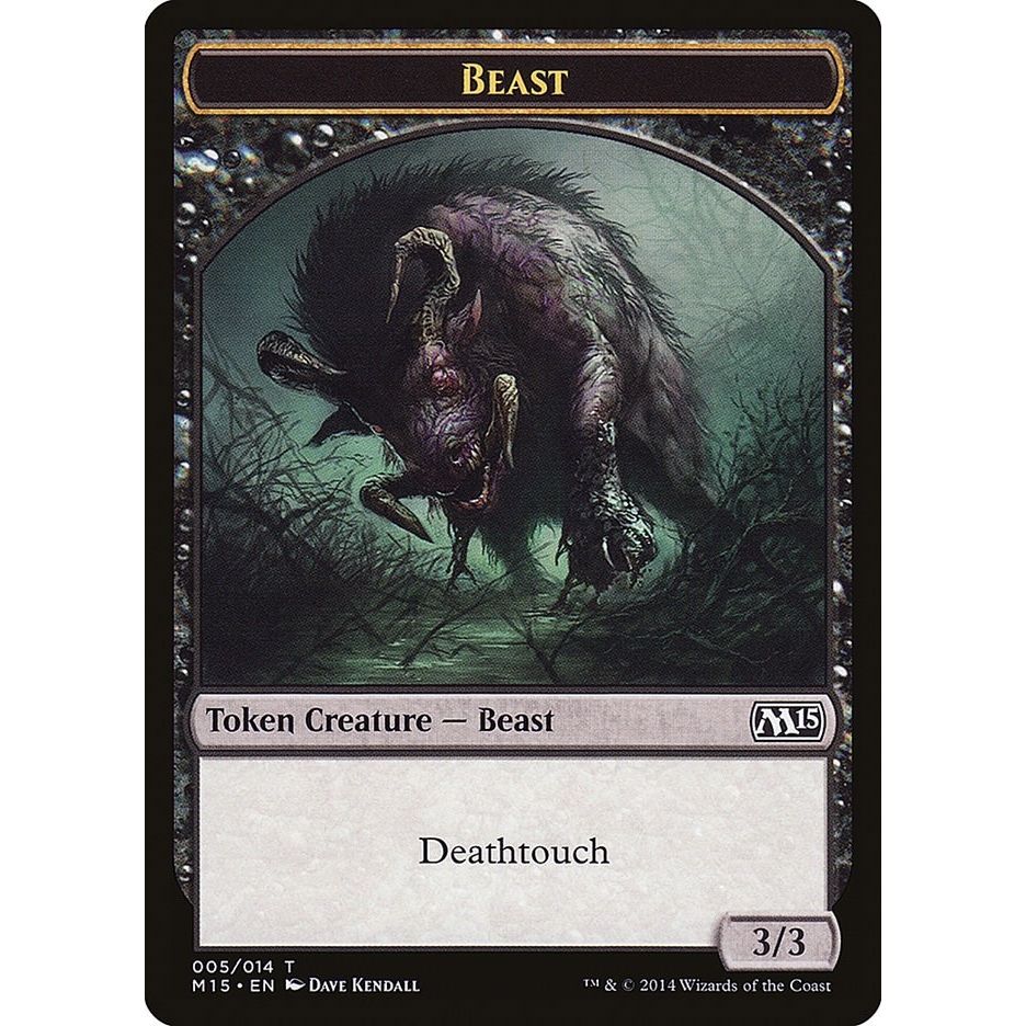 Image for Beast Token (Black) (5) (M15) - Magic: The Gathering