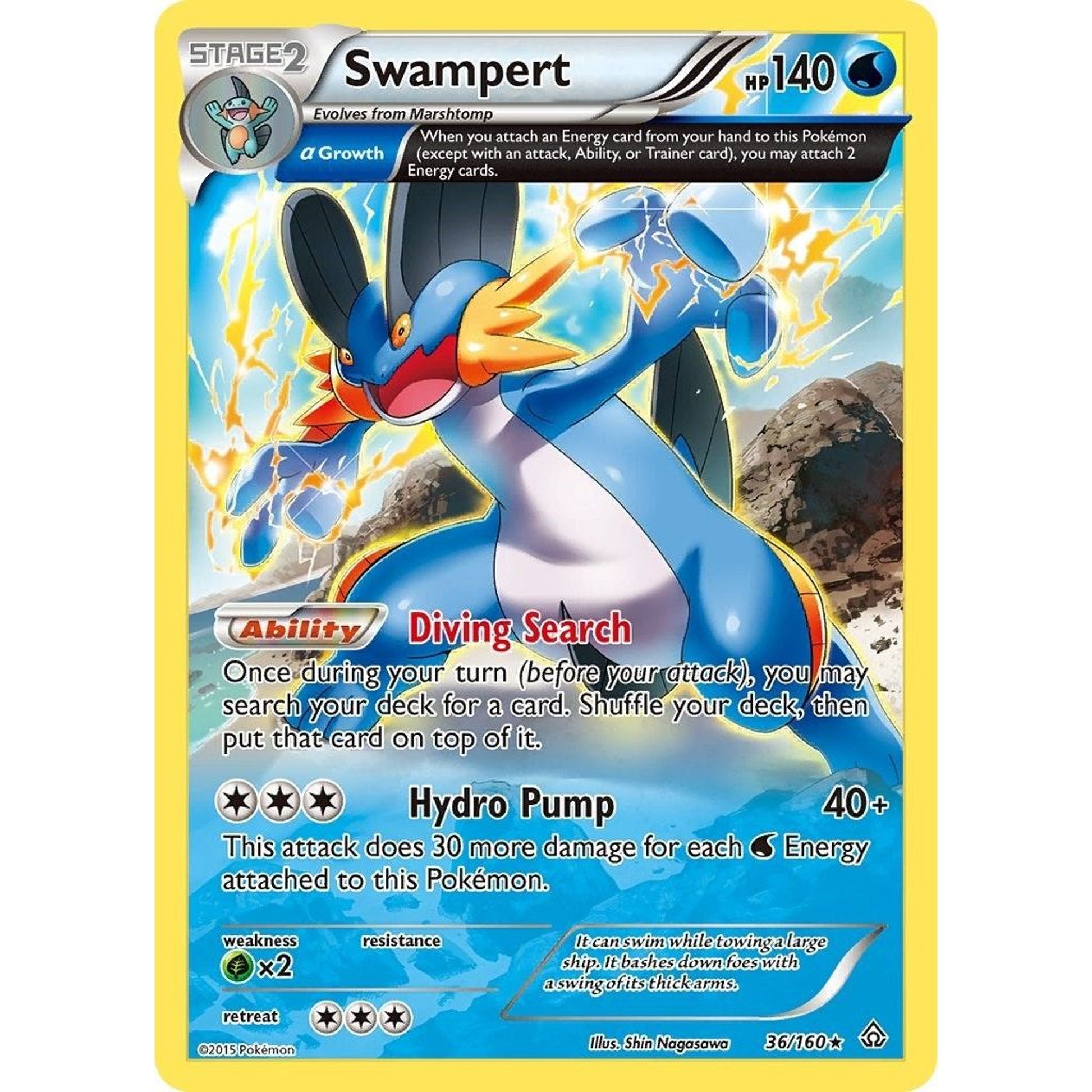 Image for Swampert (Alpha) (36/160) (PRC) - Pokemon
