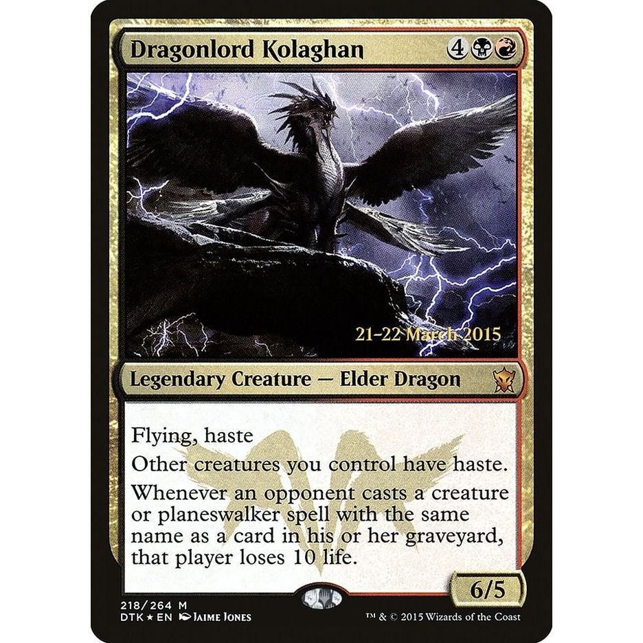 Image for Dragonlord Kolaghan (218) (PRE) - Magic: The Gathering
