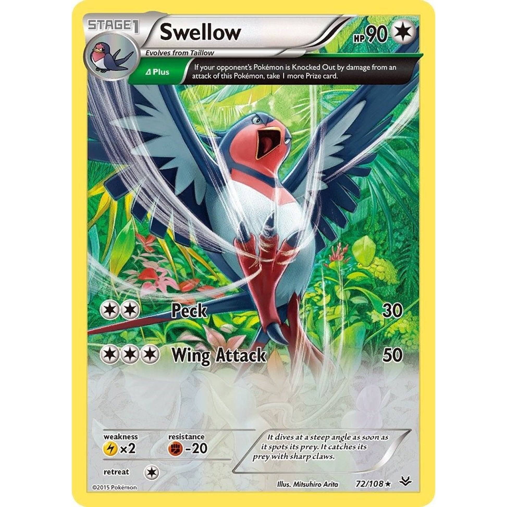 Image for Swellow (72 Delta) (72/108) (ROS) - Pokemon