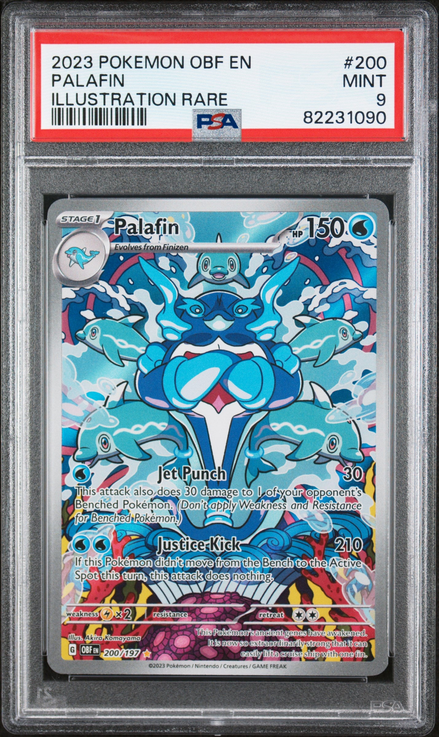 PALAFIN ILLUSTRATION RARE 2023 POKEMON OBF EN-OBSIDIAN FLAMES PSA MINT 9