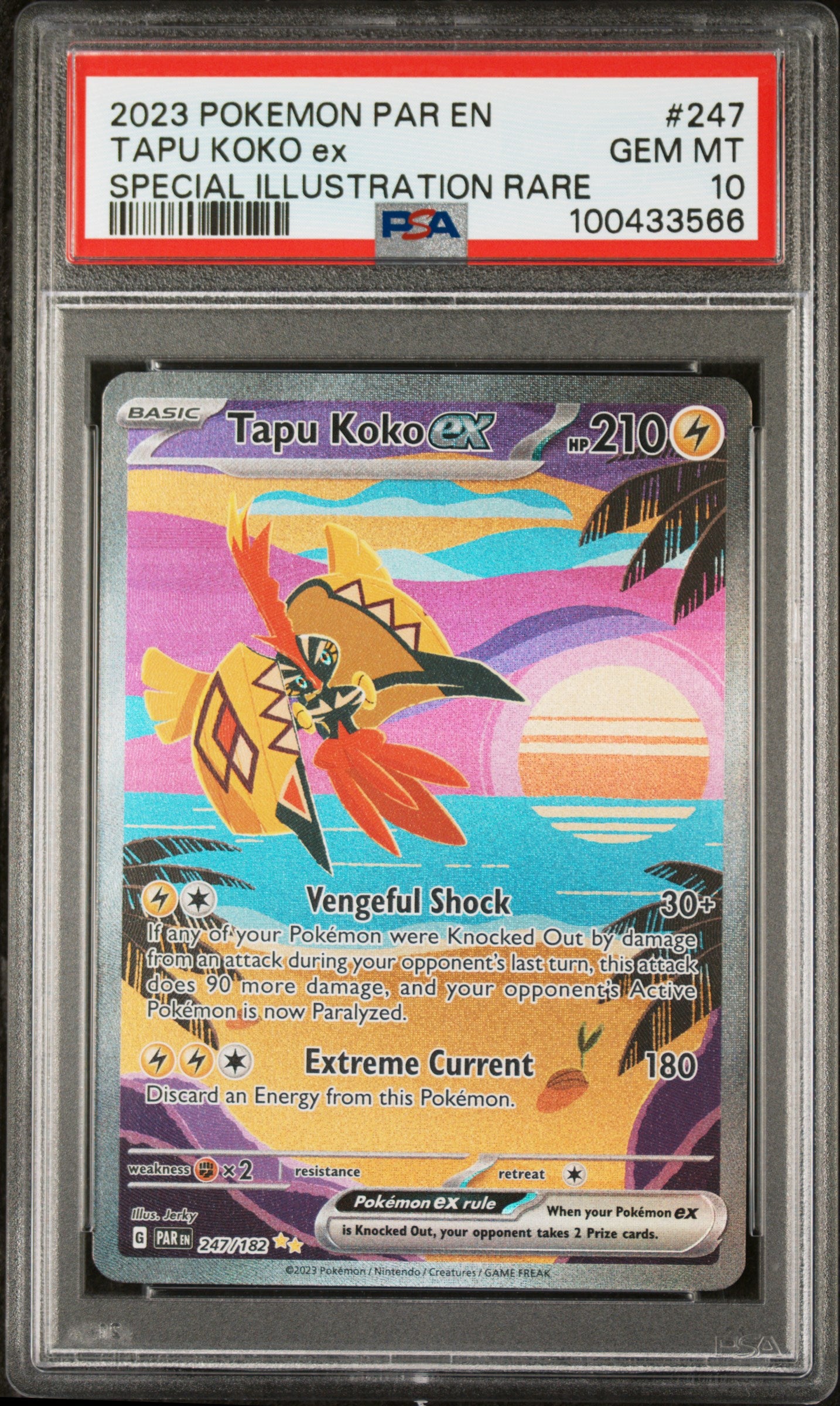 TAPU KOKO ex SPECIAL ILLUSTRATION RARE 2023 POKEMON PAR EN-PARADOX RIFT PSA GEM MT 10