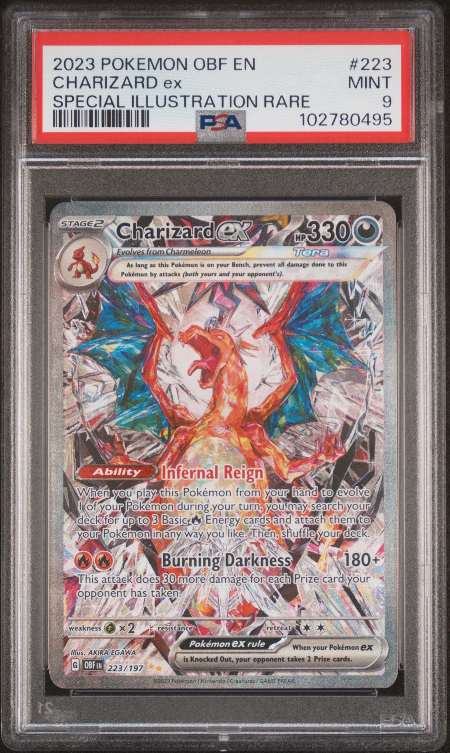 CHARIZARD ex SPECIAL ILLUSTRATION RARE 2023 POKEMON OBF EN-OBSIDIAN FLAMES PSA MINT 9