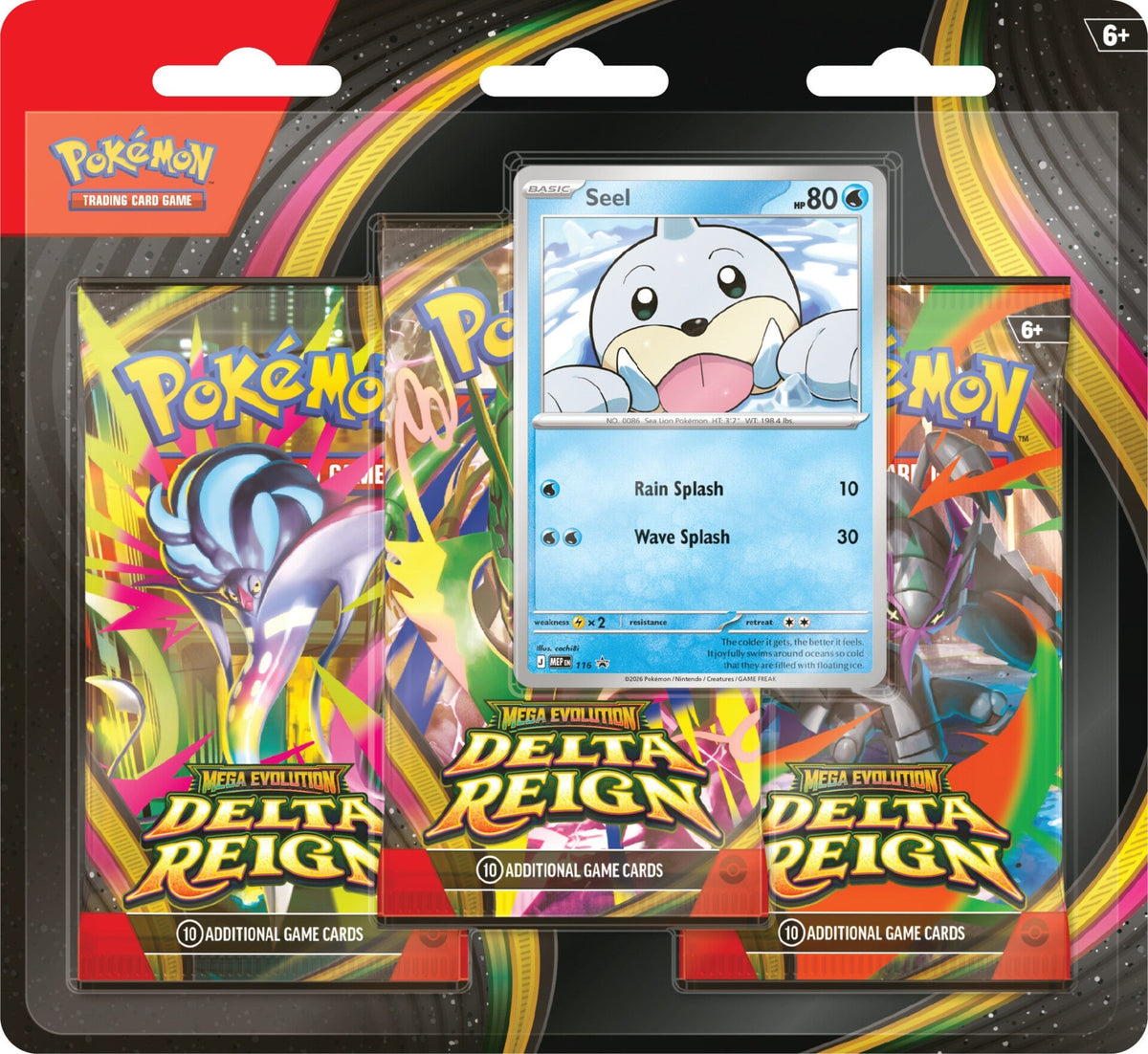 Pokemon TCG Mega Evolution Delta Reign Three-Pack Blister Seel