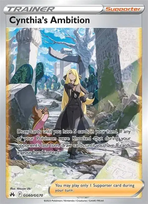 FA/CYNTHIA'S AMBITION CROWN ZENITH 2023 POKEMON SWORD AND SHIELD CROWN ZENITH PSA GEM MT 10