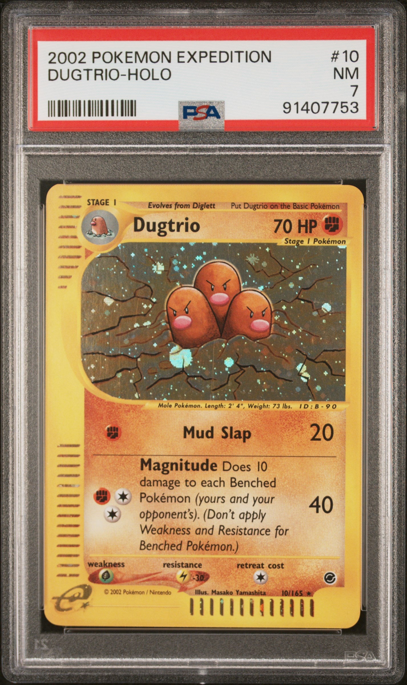 DUGTRIO-HOLO 2002 POKEMON EXPEDITION PSA NM 7