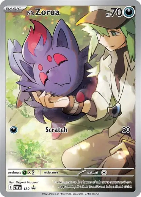 N'S ZORUA JOURNEY TOGETHER ETB 2025 POKEMON SVP EN-SV BLACK STAR PROMO PSA GEM MT 10