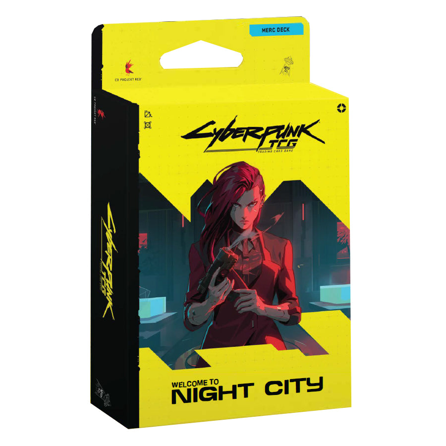Cyberpunk TCG Welcome to Night City The Heist starter deck box, Merc deck