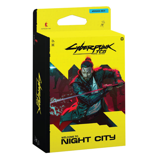 Cyberpunk TCG Welcome to Night City Embracing Power starter deck box, Arasaka deck