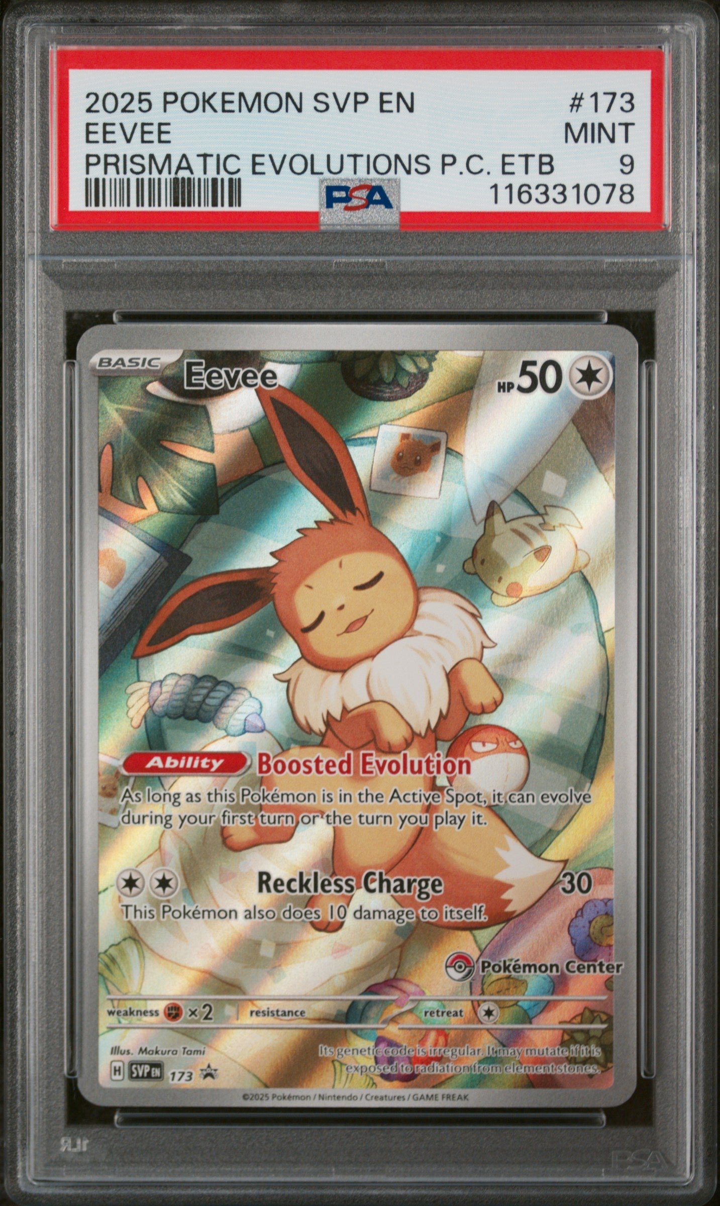 EEVEE PRISMATIC EVOLUTIONS PC ETB 2025 POKEMON SVP EN-SV BLACK STAR PROMO PSA MINT 9