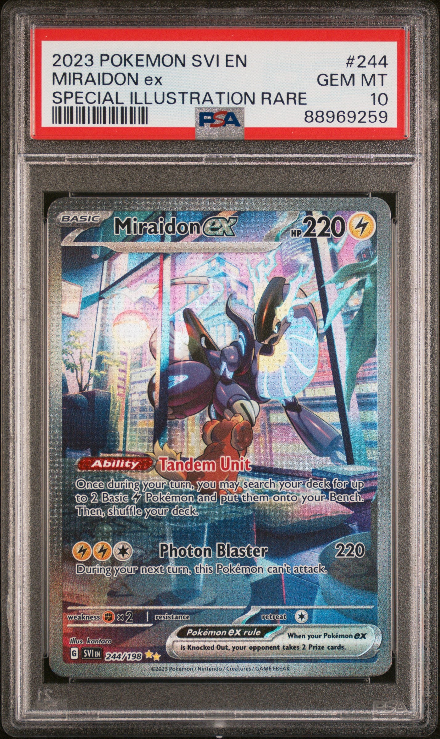 MIRAIDON ex SPECIAL ILLUSTRATION RARE 2023 POKEMON SVI EN-SCARLET & VIOLET PSA GEM MT 10